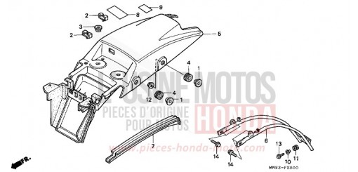 KOTFLUEGEL, HINTEN NX650J de 1988